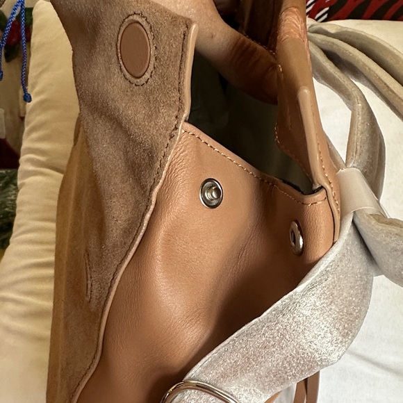 All Saints Tan and Brown Leather Messenger Bag - Picture 10 of 15